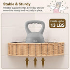 GRANNY SAYS 2 Pack Wicker Corner Shower Caddy Hanging, Shower Shelf for Inside Showers, Adhesive Shelves for Bathroom Organizers and Storage, Bathroom Shelves Wall Mounted for Home Decor, Natural