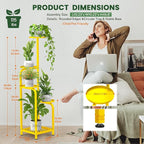 TOSKING 5 Tier Tall Plant Stand Indoor Outdoor,Anti-Tip Plant Stand indoor, Wide Base for Pots, Child and Pet Friendly,Heavy Duty Corner Shelf for Plants & Decor, Space Saving ,Tiered Metal Flower Pot Stand for Balcony, Garden, Living Room, Patio (Yell...