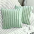 2 Pack 18x18 Pillow Cover Velvet Pillow Covers, Faux Fur Square Throw Pillow Covers for Living Room Decorations Throw Pillow Case, Throw Pillow Cover Cushion Cover for Sofa Bedroom Car, Sage Green