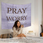 STHTTSW Christian Tapestry, Bible Verse Pray Tapestries Wall Blanket, Religious Scripture Wall Hanging Decor for Church Prayer Room Home Office, 50x60 Inch