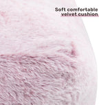 HollyHOME 15"(H) Bean Bag Ottoman Pouf, 6.6LB Memory Foam Filled Footstool for Sofa, Accent Stuffed Footrest Stool with Washable Cover, Single Footrest Stool for Living Room, Bedroom, Purple&Grey