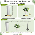 AZEAM Adjustable Plant Risers for Inside Pots, 2 PCS Planter Inserts Fillers 13"- 24" Raise for Large Flower Pots, Height Planter Lifter Stand with 4"-12" Top Support for Outdoor Indoor Plants