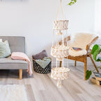 Multi Layer Woven Rope Organizer | Boho Hanging Plant Holder – 3-Tier Macrame Flower Basket, Decorative Indoor Pot Storage, Unique Hanging Ornament for Bedroom, Balcony, Kitchen, Office, Housewarming