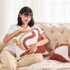 lifein Boho Pillow Covers 18x18 Set of 2 Boho Tufted Throw Pillow Covers Aesthetic Decorative Cushion Covers Farmhouse Pillow Case for Couch Sofa Bed Living Room,Home Decor
