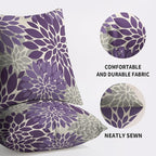 Purple Pillow Covers 22X22 Inch Set of 2, Dahlia Flower Spring Summer Floral Cream Decorative Throw Pillow Covers Outdoor Modern Farmhouse Cushion Case for Home Couch Sofa Bed Decor