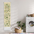 Tegeme Vintage Tapestry 52 x 13 Inch, Long Vertical Wall Hanging Reference Illustrative Botanical Tassel Tapestry for Bedroom Living Room Home Decoration(Plants)