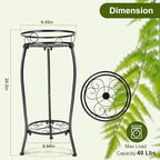 THKFUL Metal Plant Stands Indoor Outdoor, 2Tier Tall Potted Plant Stand Plant Shelf Flower Pot Stand Iron Plant Holder for Multiple Planter,Rustproof Corner Plant Rack for Christmas Gift(20.3'')
