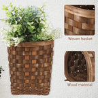 Mini Vintage Woven Wall Basket - Retro Flower & Kitchen Storage Hanging Holder for Small Sundries