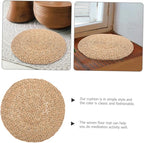 YARNOW Woven Floor Pillow Woven Seating Mat Meditation Cushion for Bedroom Rustic Decor