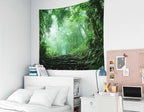 EMMTEEY Forest Tapestry Spring Green Forest Road 60X50 Inch Ceiling Tapestry Wall Art Hanging Tapetries for Bedroom Living Room Dorm Décor