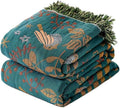 Boho Blanket for Bed 100% Cotton Bohemian Throw Blankets Ultra Soft Woven Muslin Decorative Blankets All Seasons Vintage Quilt Knitted Blanket for Sofa Chair(Blue, 50"x60")