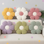 Coume 6 Pcs Flower Floor Pillows - 16 Inch Daisy Throw Pillows Cute Flower Decorative Floor Seat Cushions for Bedroom Home Sofa Chair Couch Decor(White, Pink, Purple, Yellow Green, Dark Green)