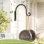 Heavy Duty Plant Hanger Bracket (8"/Black) -2 Packs, 35lbs Weight Capacity - Outdoor Hand-Forged Hanging Plant Bracket Durable and Stable Bird Feeder Hanger