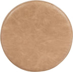Spatial Order Faux Leather Organic ShapeOttoman (No Lid, Seat Only) | HomePop Home Décor | Round Pouf Foot Rest – Sand Faux Leather
