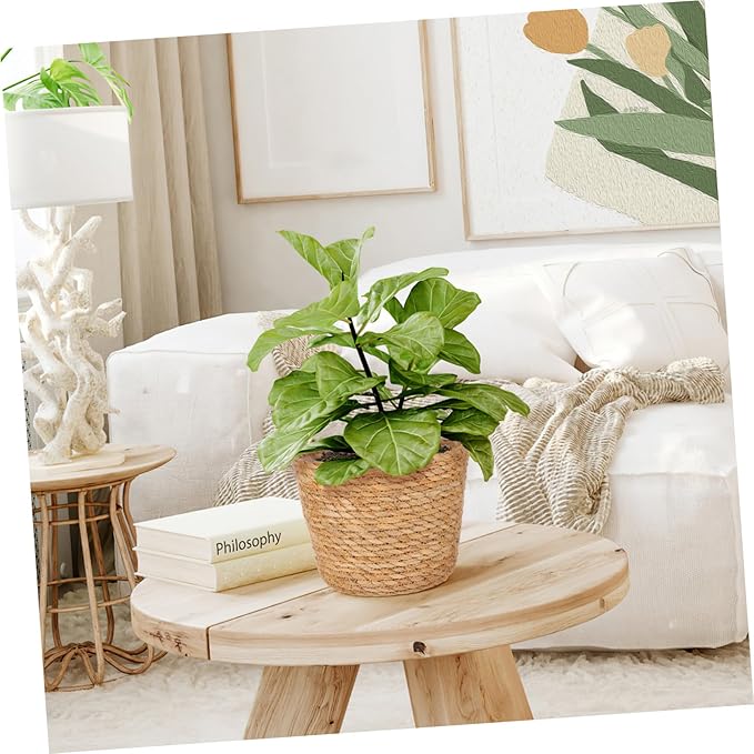 Rustic Woven Plant Baskets Indoor Rattan Flower Planter for Wedding Party Decorations