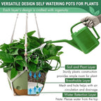 10 Inch Hanging Planters for Indoor Plants,Set of 2 Hanging Pots for Plants with Self-Watering, Outdoor Hanging Plant Pot with Drainage and 2 Kinds of Hanging Baskets Hangers for Home Decor and Garden