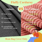 Stuffed Animal Storage Bean Bag Chair Cover (No Filler),Large Toy Storage Organizer & Comfy Kids Sofa Chair for Playroom, Teens Adults Toddler - Corduroy (Pink, Cover Only)