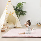 1.5" Thick Baby Play Mat for Floor, 59x79 Playpen Mat, Pro Soft Flannel Foam Mats Toddler Infant Kids Crawling for Nursery Rug Playroom Living Room Waterproof Easy Care Non-Slip (Baby Pink)