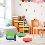 Sawysine 12 Pcs Floor Cushions Classroom Flexible Floor Seating with Handle for Kids in Home School Classroom Kindergarten Daycare Nursery (Classic Color,Round)