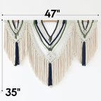 Jakalin Large Macrame Wall Hanging Boho Wall Decor 47" W x 35" L Handmade Craftmanship Yarn Wall Art For Bedroom Living Room Scandinavian Home Decor