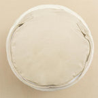 Round Pouf Ottoman 20 x 20 x 14 Inches Boho Poof Home Decor Floor Pouffe Ottoman Foot Rest for Couch Sofa Bean Bag Chairs Living Room Bedroom Cream White