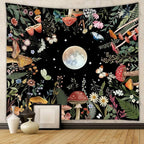 Jhdstore Moon Tapestry for Bedroom Boho Tapetry Wall Hanging Botanical Plant Wall Tapestries Small 36x48 Inch
