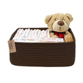 COMFY-HOMI 11.5"x7.5"x4.7" Storage Baskets for Organizing | Cotton Rope Woven Basket | Toy Storage Bin Box | Basket for Shelves, Closet Organizer Bin, Decorative Closet Shelf, 1 Pack dark brown