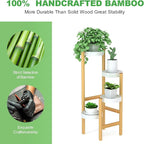 Wisuce Bamboo Plant Stands Indoor, 4 Tier Tall Corner Plant Stand Holder Plant Display Rack for Living Room Bedroom (4 Tier Stand)
