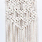 Ebristar Macrame Wall Hanging - Boho Chic Handmade Woven Tapestry - Modern Rustic Wall Art Home Decor - Apartment Dorm Bedroom Nursery Wall Decoration, 10" W x 39" L - Off-White