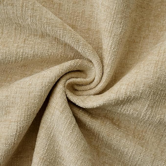MIULEE Pack of 2 Couch Throw Pillow Covers 12x20 Inch Beige Farmhouse Decorative Pillow Covers with Stitched Edge Soft Chenille Solid Dyed Spring Pillow Covers for Sofa Bed Living Room