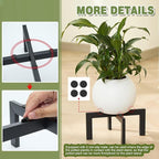 Metal Plant Stands Indoor Outdoor, Heavy-Duty Short Black Plant Holder for 5-12 Inch Flower Pots - 1/2/3 Pack Low Stand for Balcony, Corner, Desk, Table Top (Plant Not Included)(1PCS)