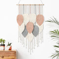Alynsehom Macrame Wall Hanging, Boho Woven Tapestry, Chic Modern Bohemian Handmade Leaf Feather Wall Art Home Decor for Apartment Dorm Living Room Bedroom Nursery Backdrop(16.5" W X 29.5" L)