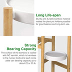 Wisuce Bamboo Plant Shelf Indoor, 3 Tier Tall Corner Plant Shelves Holder & Plant Display Rack for Outdoor Garden Indoor Home