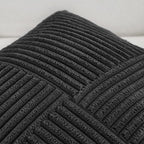 Fancy Homi 2 Packs Black Samll Decorative Throw Pillow Covers 12x12 Inch with for Couch Bed Sofa, Rustic Farmhouse Boho Home Decor, Soft Corss Patchwork Corduroy Square Cushion Case 30x30 cm