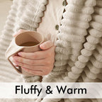 MIULEE Linen Throw Blanket 3D Ribbed Jacquard Fleece Flannel Velvet Plush Decorative Bed Blanket (Throw, 50" x 60") - Super Soft, Lightweight, Warm and Cozy for Couch Sofa
