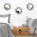 3 Set 9.5 Inch Black Circle Mirrors Wall Decor Iron Frame Wire Mirror Metal Circular Mirror Home Decor Hanging Mirrors for Room/Bedroom/Bathroom/Entryway