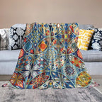 Boho Floral Throw Blanket Colorful Bohemian Mandala Blanket for Sofa Bed Couch Chair Or Dorm 60"x80"