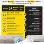 SUNROX LokGrip Non Slip Tufted Memory Foam Bench Cushion, FadeShield Water Resistant Durable Thicken Outdoor/Indoor Bench Seat Pads 42x16x4 inch, Husk Birch