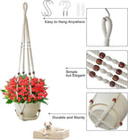 35 Inch Plants Plant Pots Hangers for Live Plants Macrame Plant Hanger Hanging Planters for Indoor,Outdoor Garden Home and Boho Wall Home Ceiling Decor,Ivory,1 Set(Planter Pot Not Included)