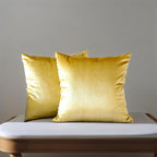 2 Pack Soft Velvet Couch Throw Pillow Covers 16x16 Inch for Sofa Living Room Bedroom (Gold)