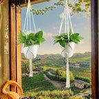 Hanging Planter for Indoor Plants,Macrame Plant Hanger,Plant Hanger,Hanging Plant Holder,Plant Hangers,Plant Holder,Plant Hangers Indoor (2 Ivory)
