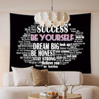 Boqin Quote Tapestry- Be Yourself Tapestries, Inspirational Wall Art, Inspirational Classroom Quotations Wall Hanging Positive Saying for Living Room, Bedroom Decoration, Outdoor - 50 x60 Inches