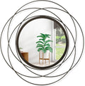 Wall Mirror Mounted Round Decorative Mirrors with Iron Metal Wire Frame Mirror for Wall, Home Decorative Bathroom Vanity, Living Room or Bedroom Large 20”