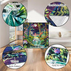 Leofanger Blacklight Fantasy Forest Tapestry Aesthetic Moon Tapestry UV Reactive Neon Galaxy Space Wall Tapestries Trippy Plant Floral Tapestries Wall Hanging for Home Decor(59.1"x78.7")