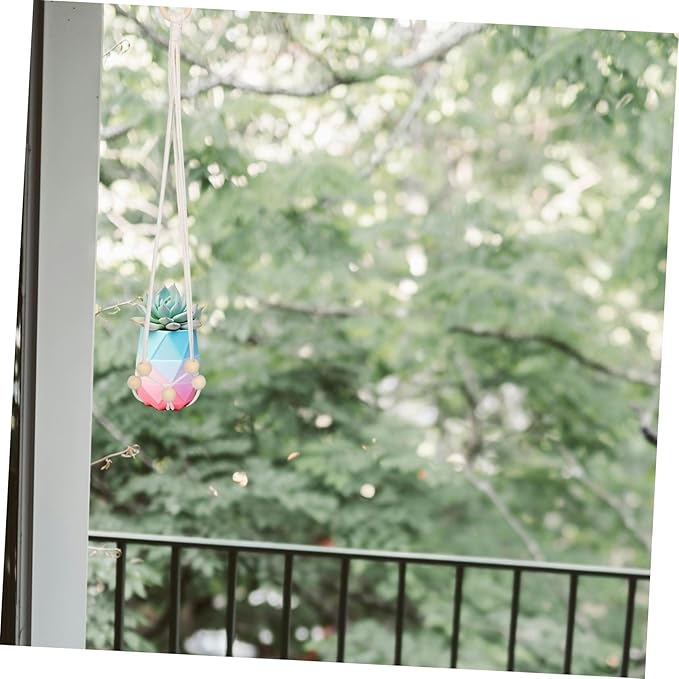 BESPORTBLE Macrame Hanging Planter Basket for Indoor Plants Handwoven Boho Plant Hanger Versatile Wall and Ceiling Decor for Home Office and Balcony Garden