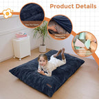 MAXYOYO 3 in 1 Kids Bean Bag Chair Bed, Child Floor Sofa for Gaming, Reading, Faux Fur Floor Mattress with High-Density Foam Filling for Living Room Bedroom