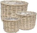 3/Set Graywashed Willow Planter Baskets