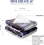 Mon Chateau 60" x 70" Serenity Flannel Throw Blanket, Aztec Print Soft Blanket for Queen-Size Bed, Couch, or Sofa, Cozy Home Decor and Stylish Living Room Comfort, Sunstone Pattern