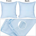 Thmyo 4-Pack 100% Cotton Comfortable Solid Decorative Throw Pillow Case, Square Cushion Cover Pillowcase Sublimation Blank Pillow Covers DIY Throw Pillowcase for Sofa(24x24 inch/ 60x60cm,Light Blue)
