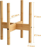 ALIGADO Bamboo Plant Stand Indoor, for Up to 12 Inch Pots, Built to Fit Corners, Sturdy & Stable Design, Natural Wood Color